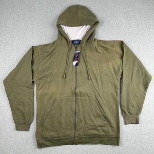 Green Zip Up Hoodie Women's XL Cotton Blend Casual Warm Be Mine NWT Grunge Punk